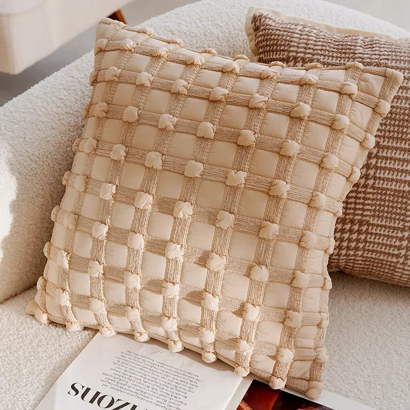 Coussin – Housse décorative crème style rétro 45x45cm