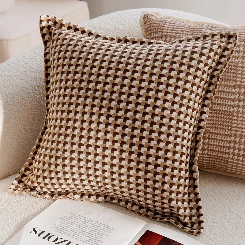 Coussin : Housse Décorative Crème Rétro 45x45cm