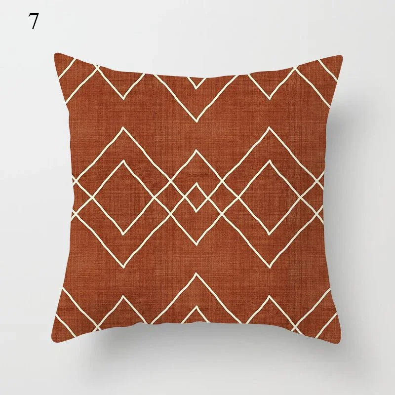 Coussin Déco : Géométrique Marron Moderne 45x45cm