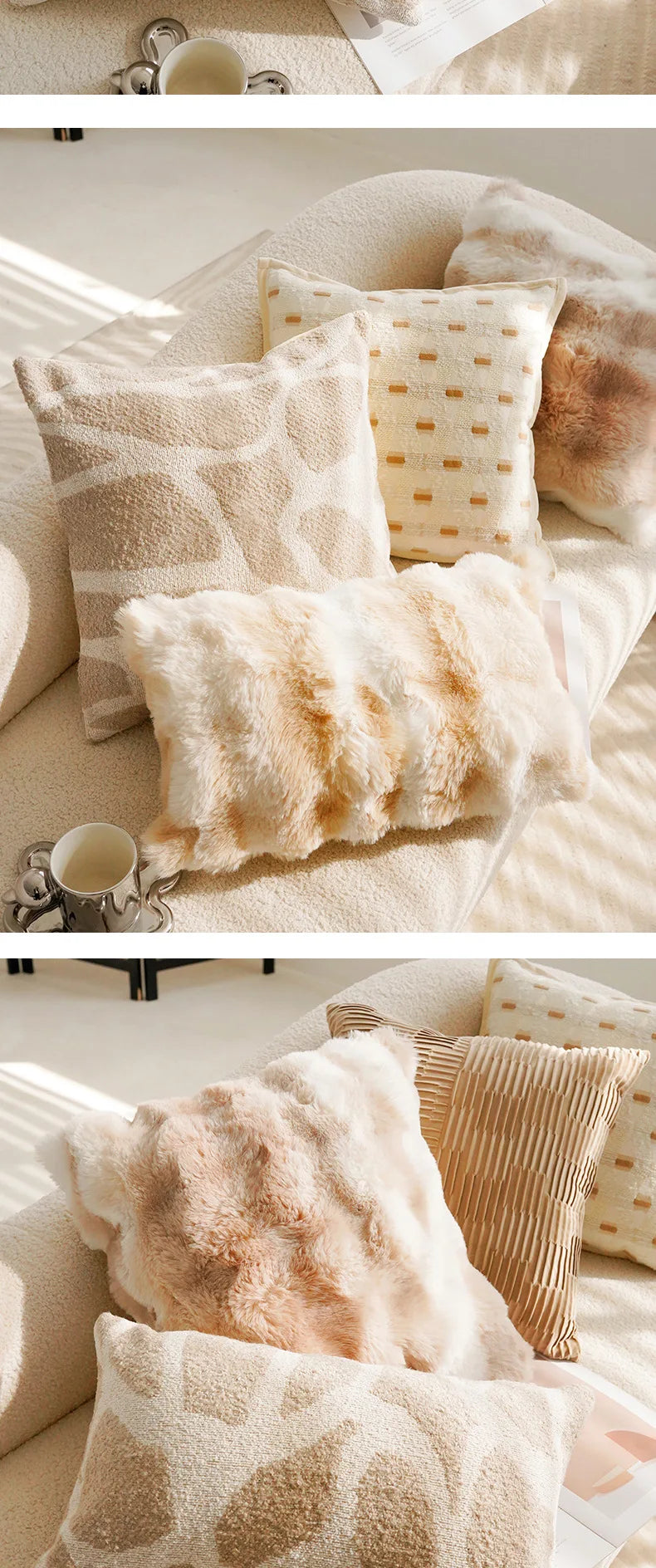 Coussin décoratif : Charme Vintage Français Marron Crème