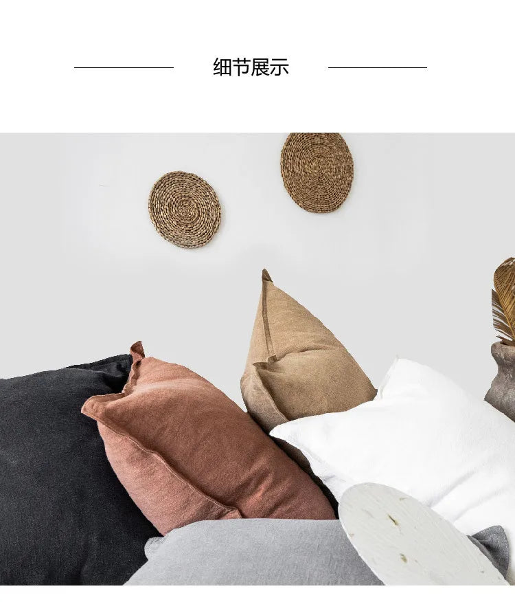 Coussin : Housse Coton Lin Épaisse Décorative