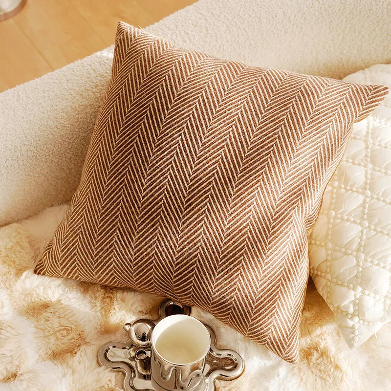 Coussin : Housse Luxe Vintage Marron