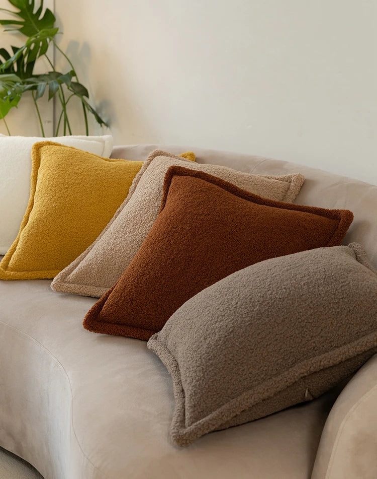 coussin bouclette terracotta