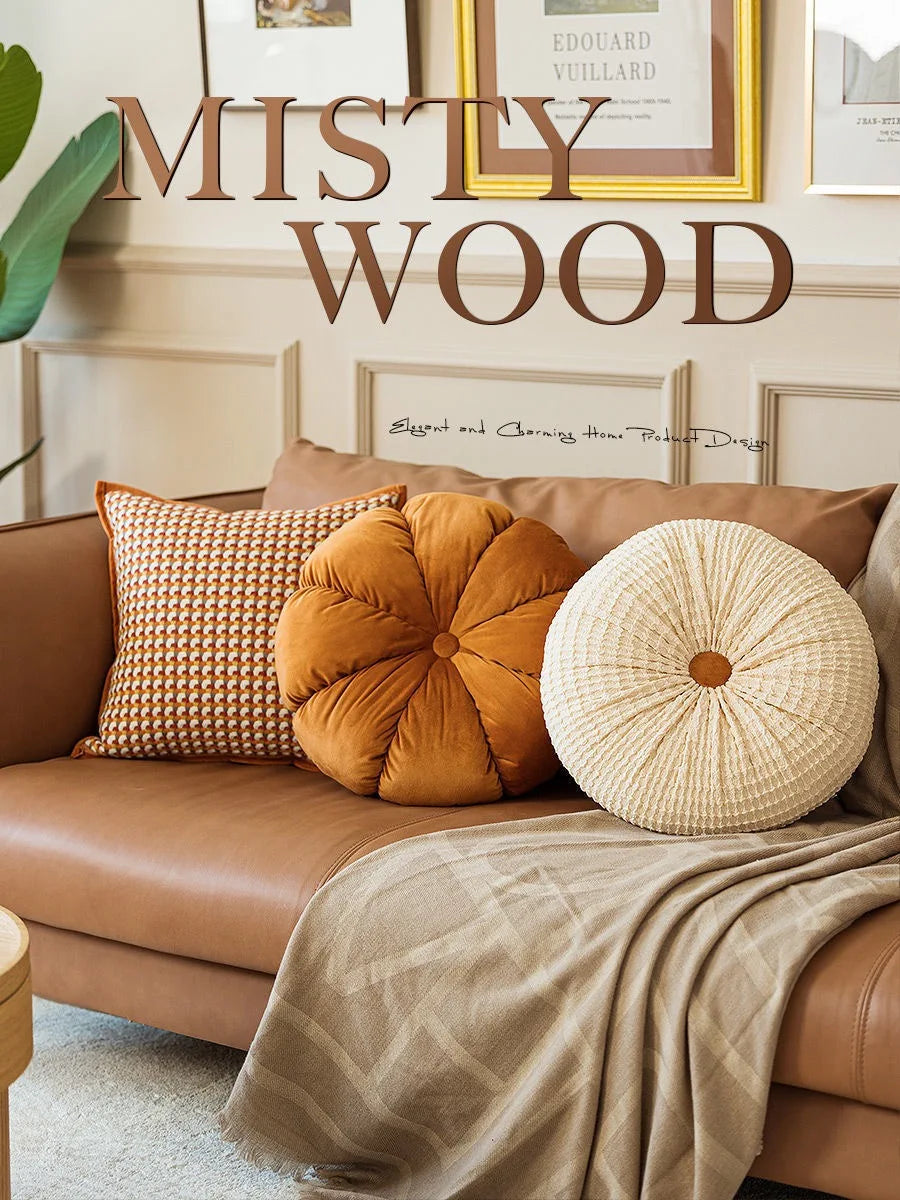 Coussin rond : Orange, Luxe Rétro Moderne