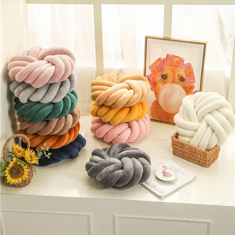 Coussin Rond – Velours Tressé, Confort Design