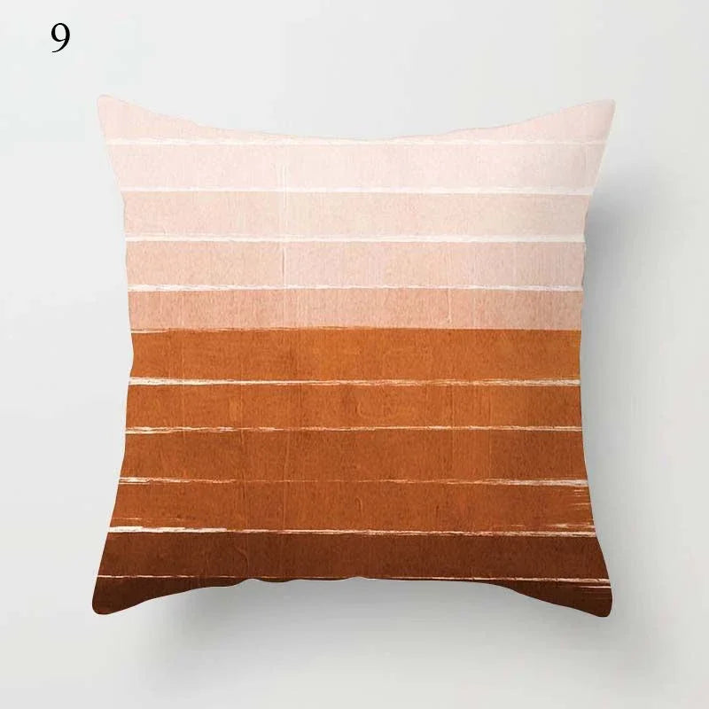 Coussin : moderne, rayures géométriques marron 45x45cm