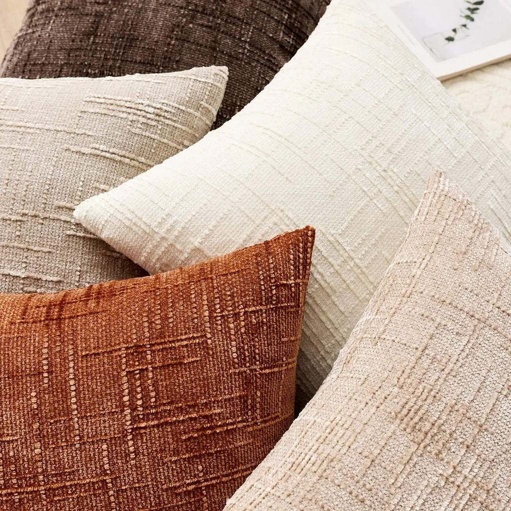 Coussin : Housse Chenille Texturée Bambou