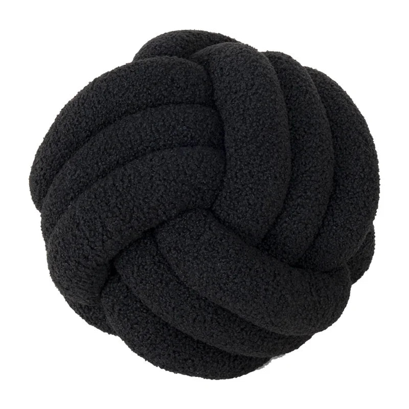 Coussin Boule Nouée – Douceur Décorative Faite Main