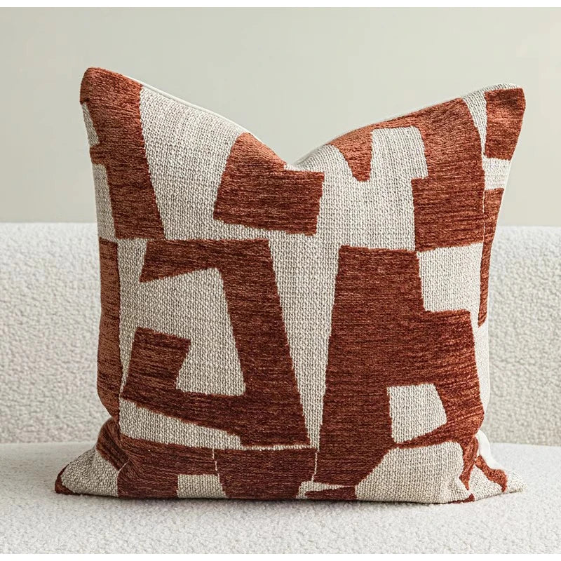 Coussin Bohème : Terracotta Jacquard Géométrique