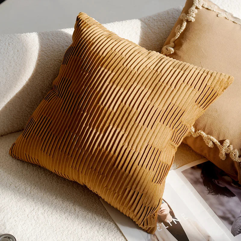 Coussin : Housse Décorative Vintage Nordique Marron