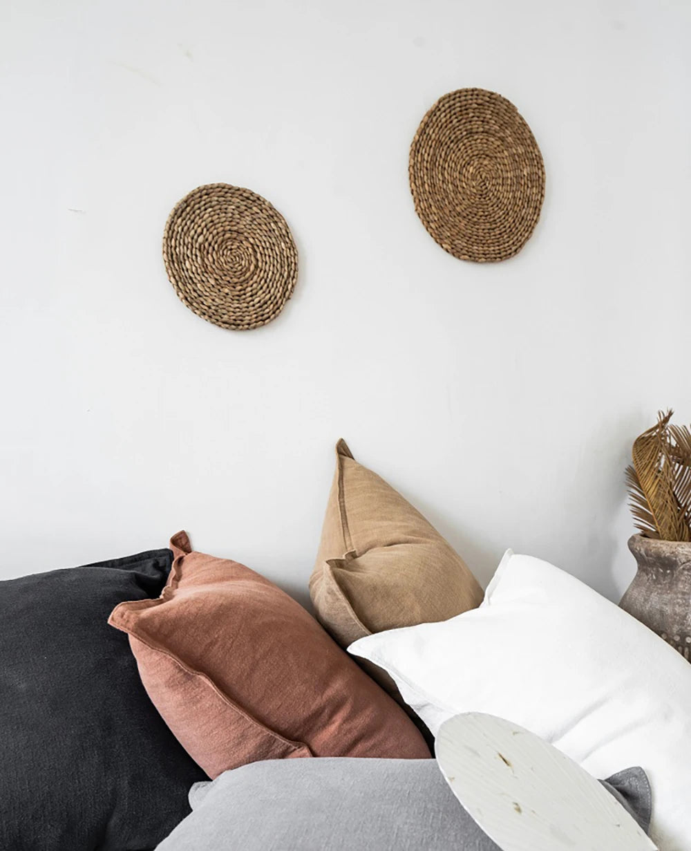 Coussin : Housse Unie Ramie-Coton Lavable