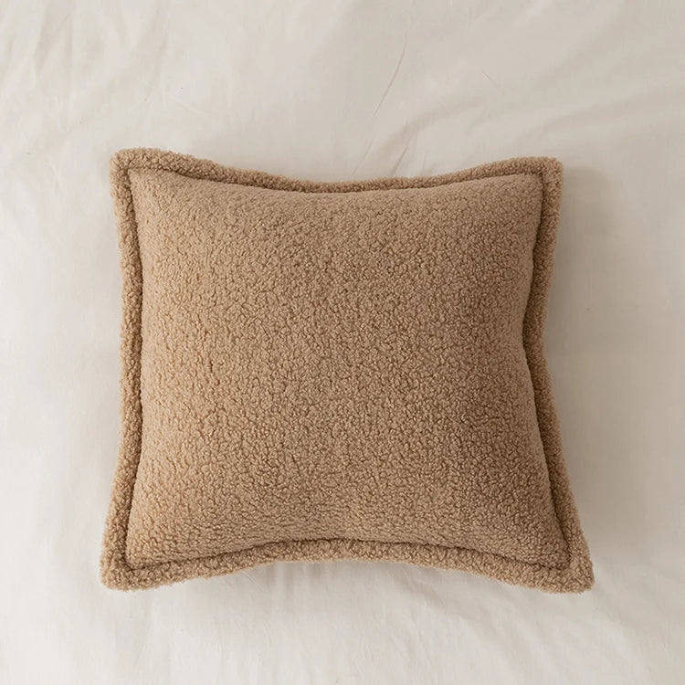coussin bouclette terracotta