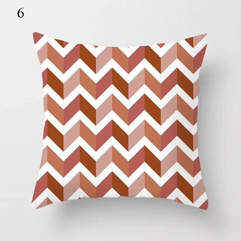 Coussin carré : Housse moderne marron rayée 45x45cm