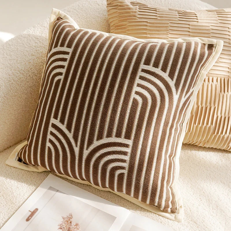Coussin : Housse Luxe Vintage Marron