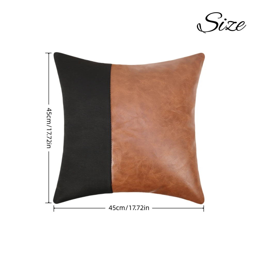 Coussin décoratif – Patchwork Similicuir Luxe