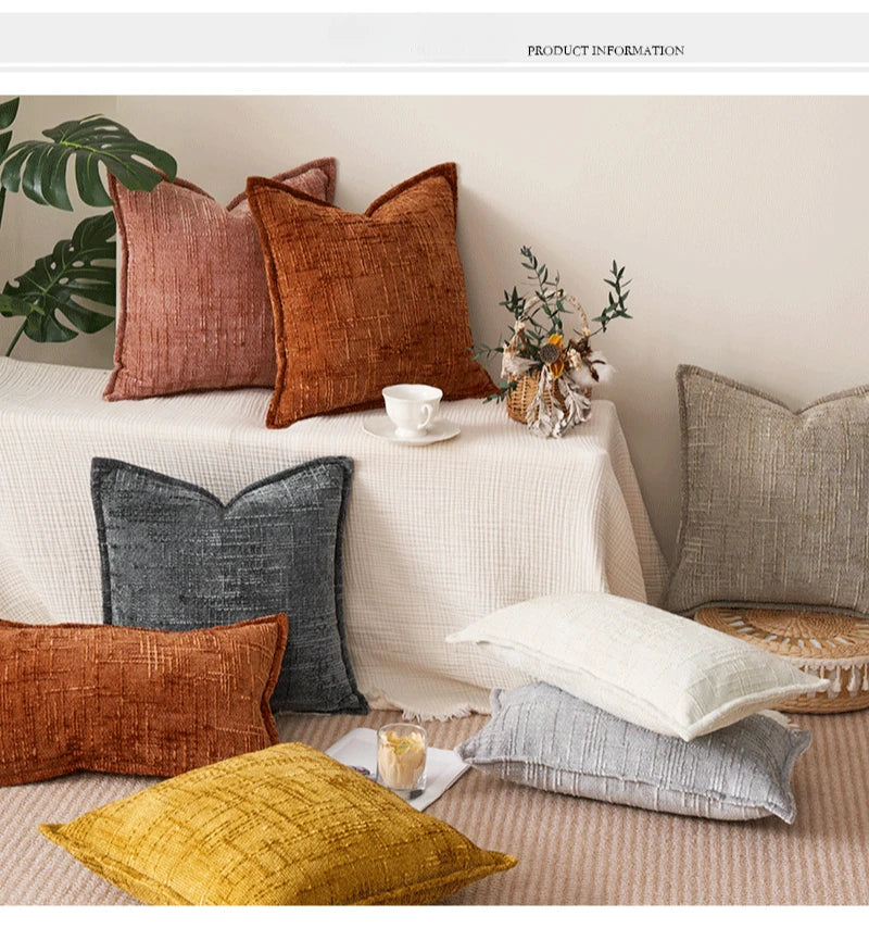 Coussin : Housse Chenille Épaisse & Confortable