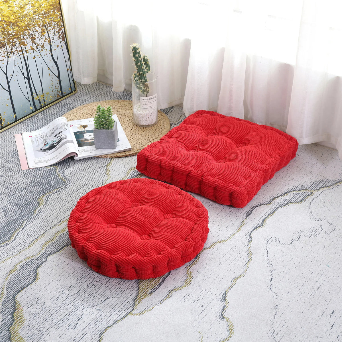 Coussin de Sol Rond – Méditation & Bien-être