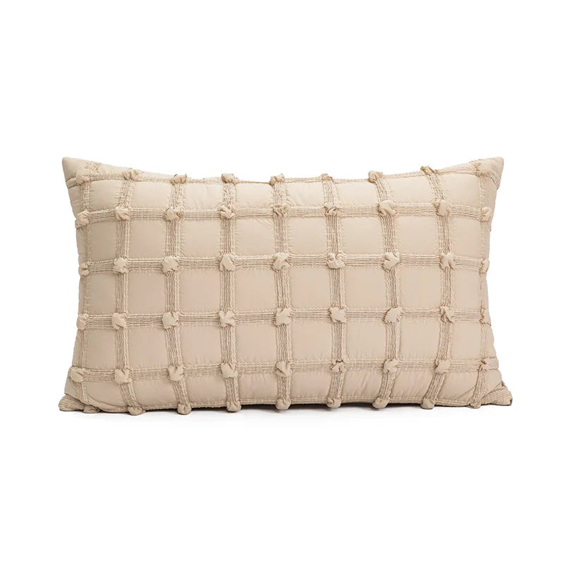 Coussin décoratif - Brodé marron, style luxe léger