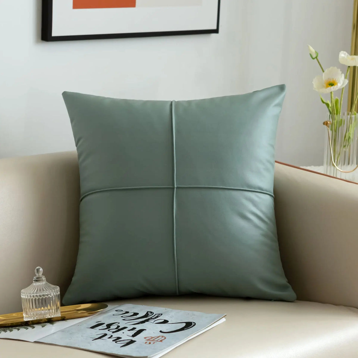 Coussin : Luxe Simili Cuir Imperméable Salon