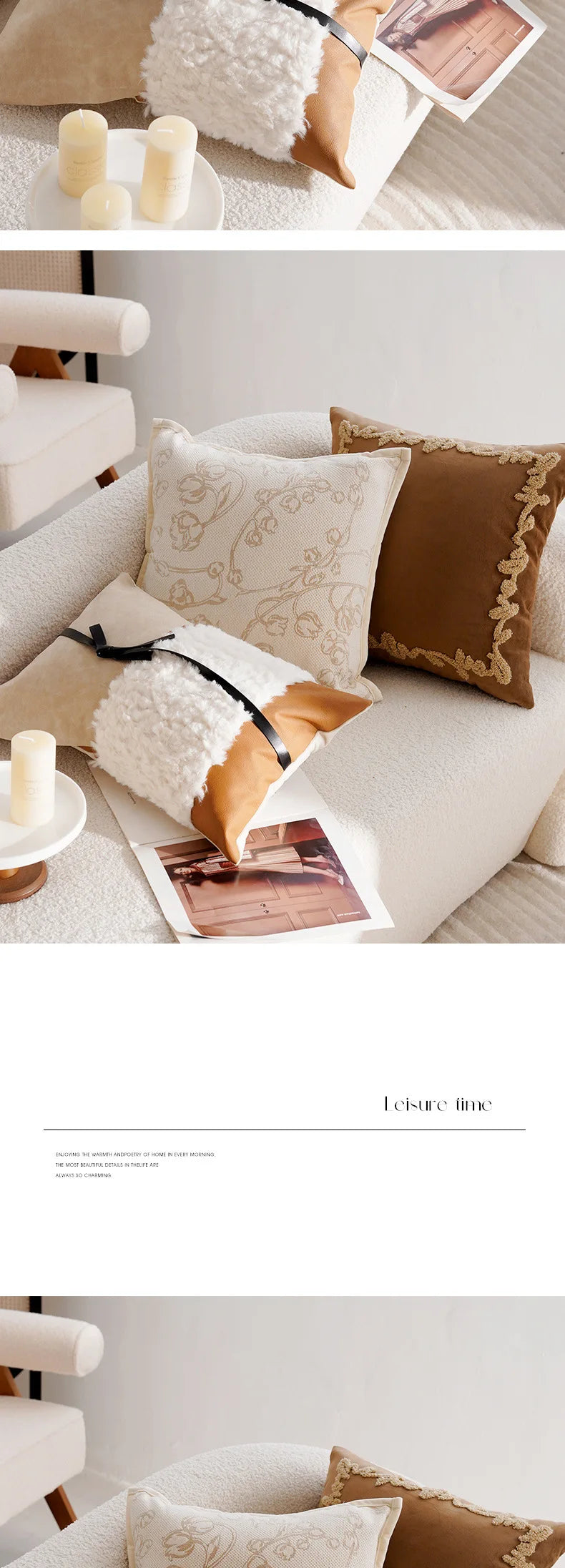 Coussin décoratif : Luxe léger, style français