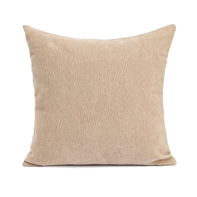 Coussin décoratif - Brodé marron, style luxe léger
