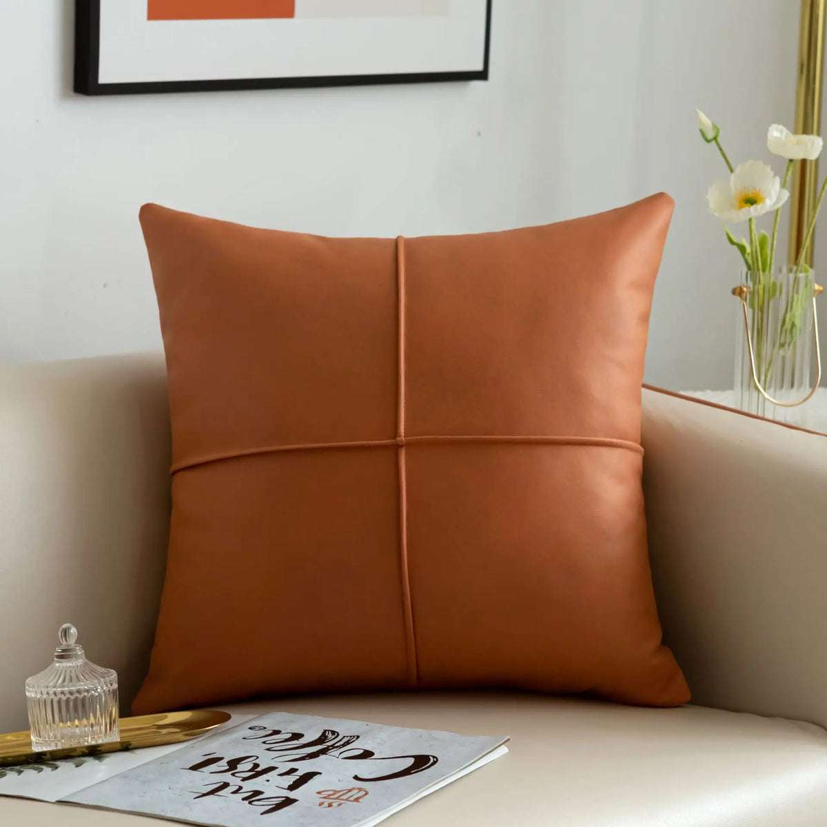 Coussin : Luxe Simili Cuir Imperméable Salon
