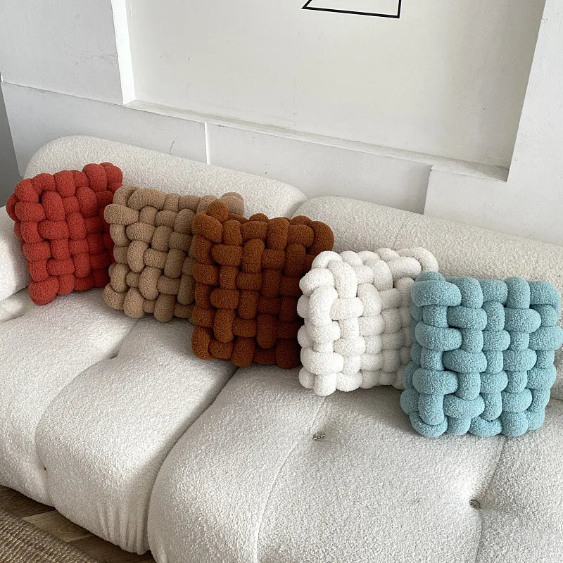 Coussin Nœud : Déco Nordique, Douceur Polaire Berbère