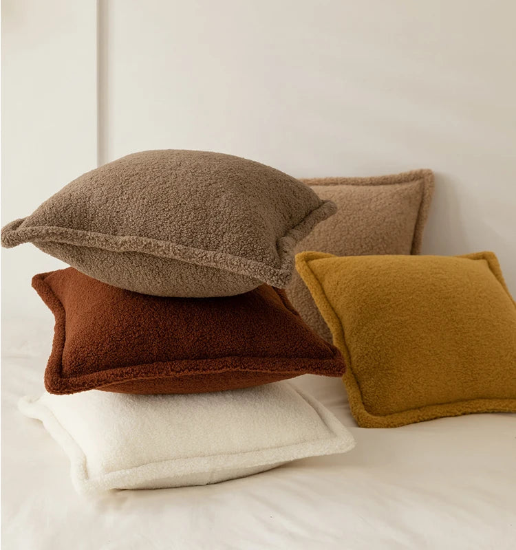 coussin bouclette terracotta