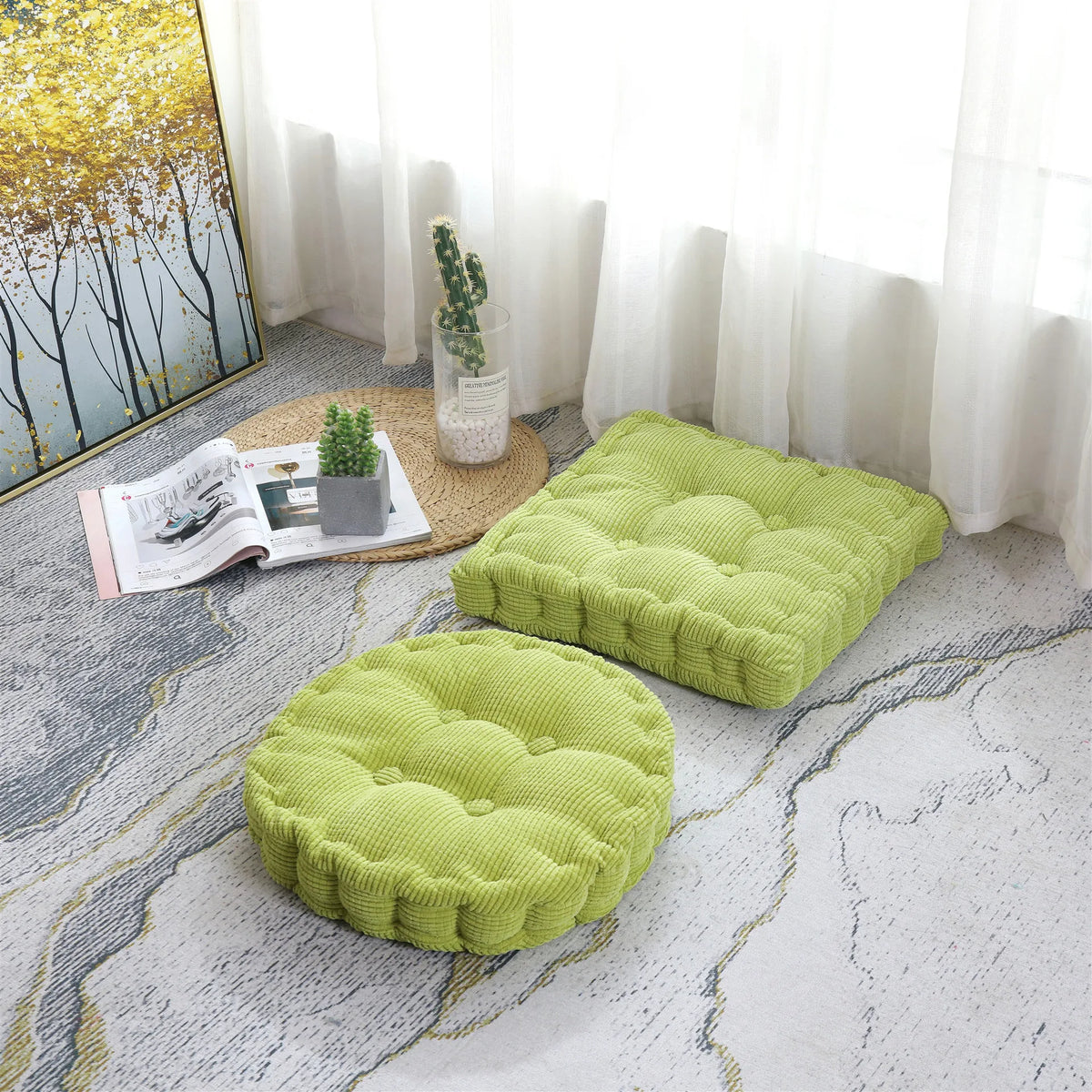 Coussin de Sol Rond – Méditation & Bien-être