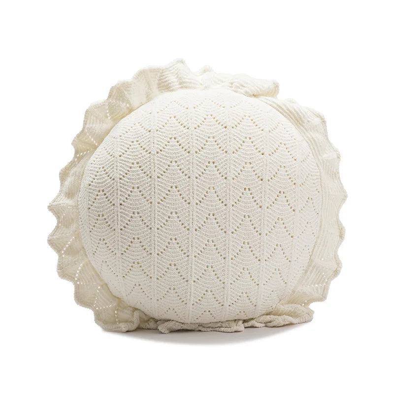 Coussin Rond : Luxe Français, Kaki Élégant