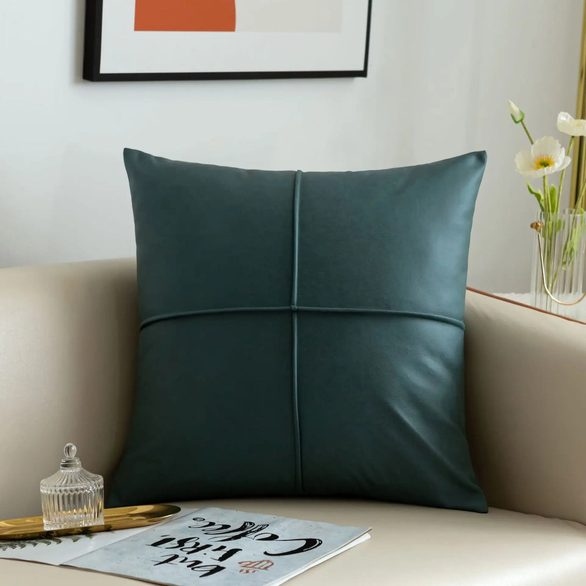 Coussin : Luxe Simili Cuir Imperméable Salon