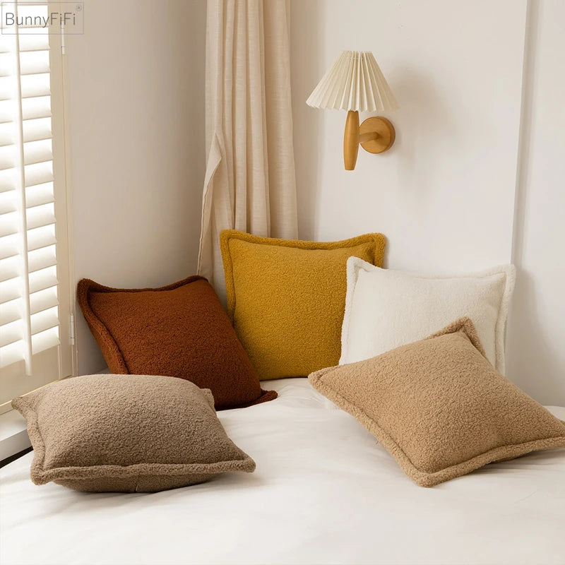 coussin bouclette terracotta