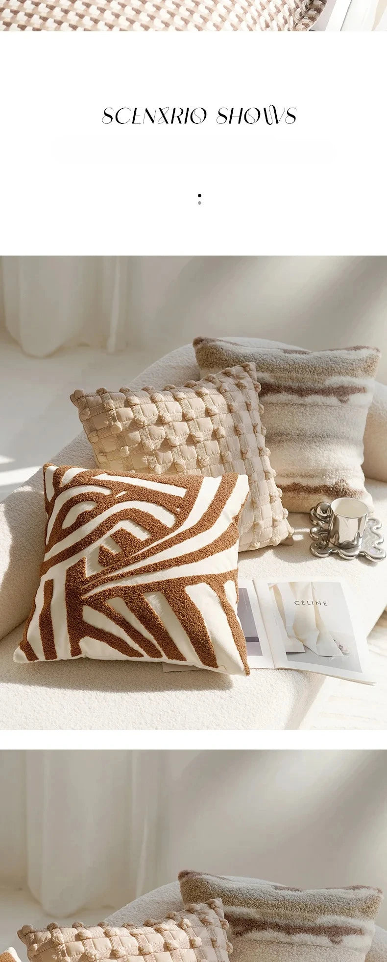 Coussin décoratif : Luxe Rétro Marron