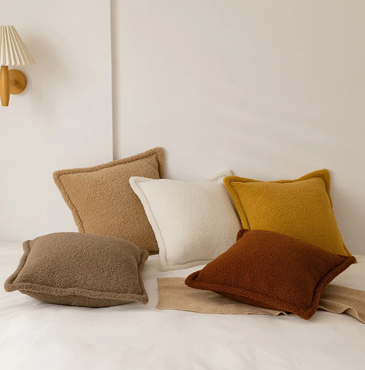coussin bouclette terracotta