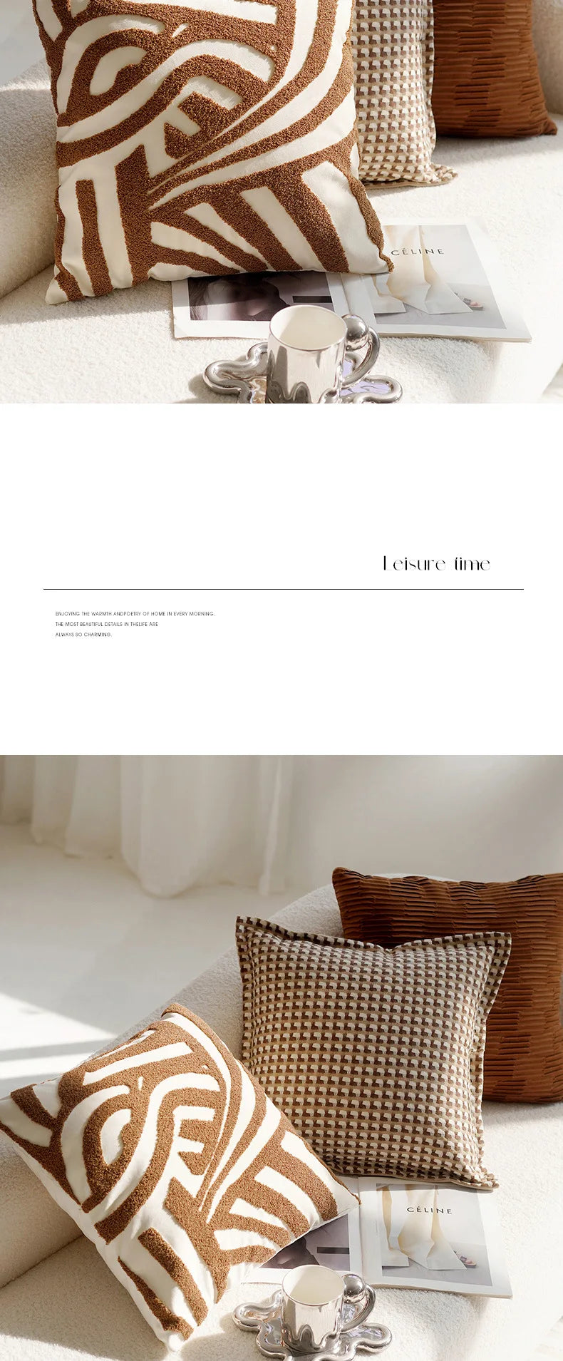 Coussin décoratif : Luxe Rétro Marron