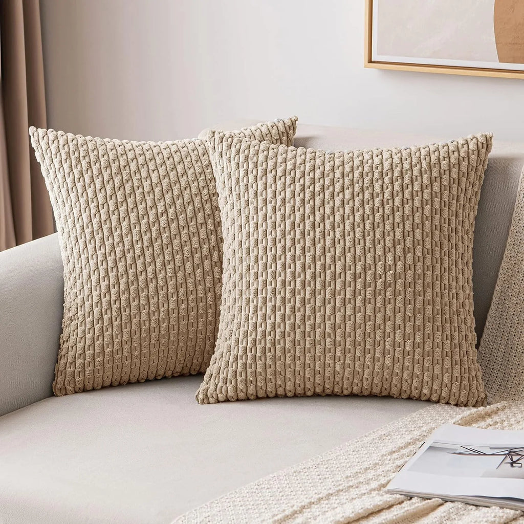 coussin raye terracotta