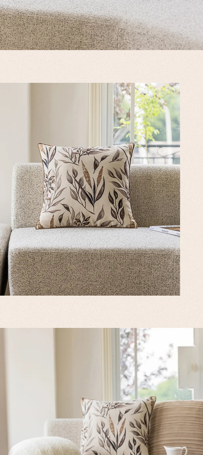 Coussin Rond : Luxe Français, Kaki Élégant